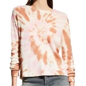 LISA TODD Cherry Swirl 100% Cashmere Sweater Kaleidoscope Tie-Dye